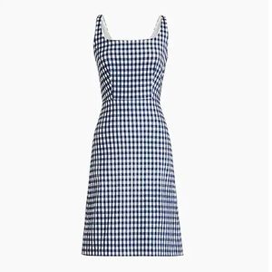 J. Crew Stretch Gingham Dress | navy & white